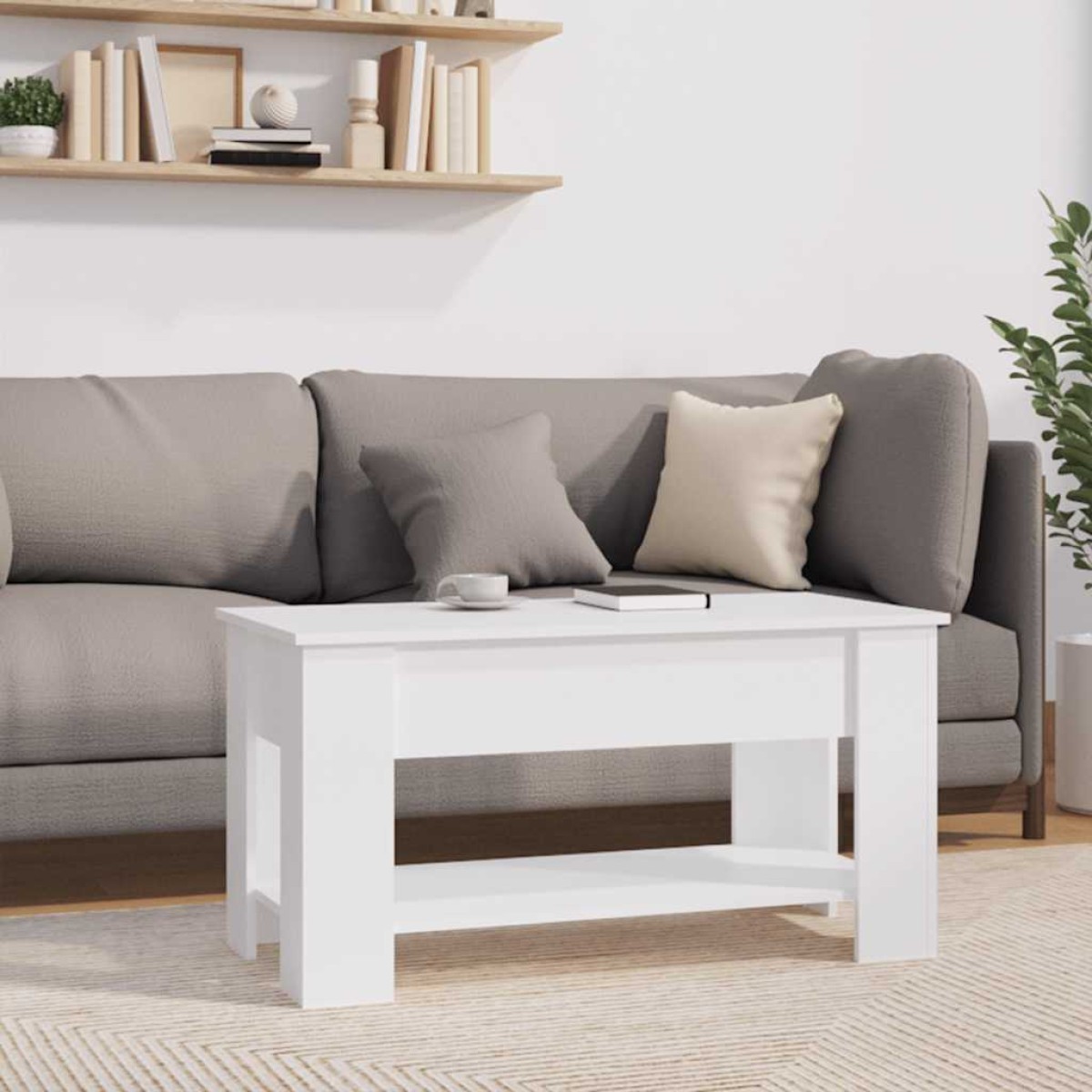 vidaXL Τραπεζάκι Σαλονιού Λευκό 101 x 49 x 52 εκ. Επεξεργασμένο Ξύλο