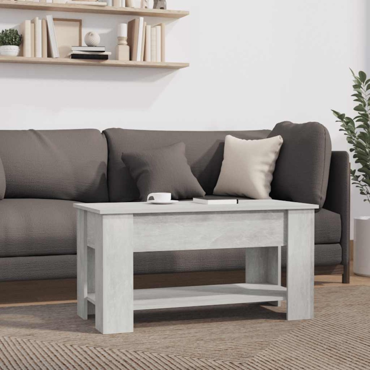vidaXL Τραπεζάκι Σαλονιού Γκρι Σκυρ. 101x49x52 εκ. Επεξεργασμένο Ξύλο