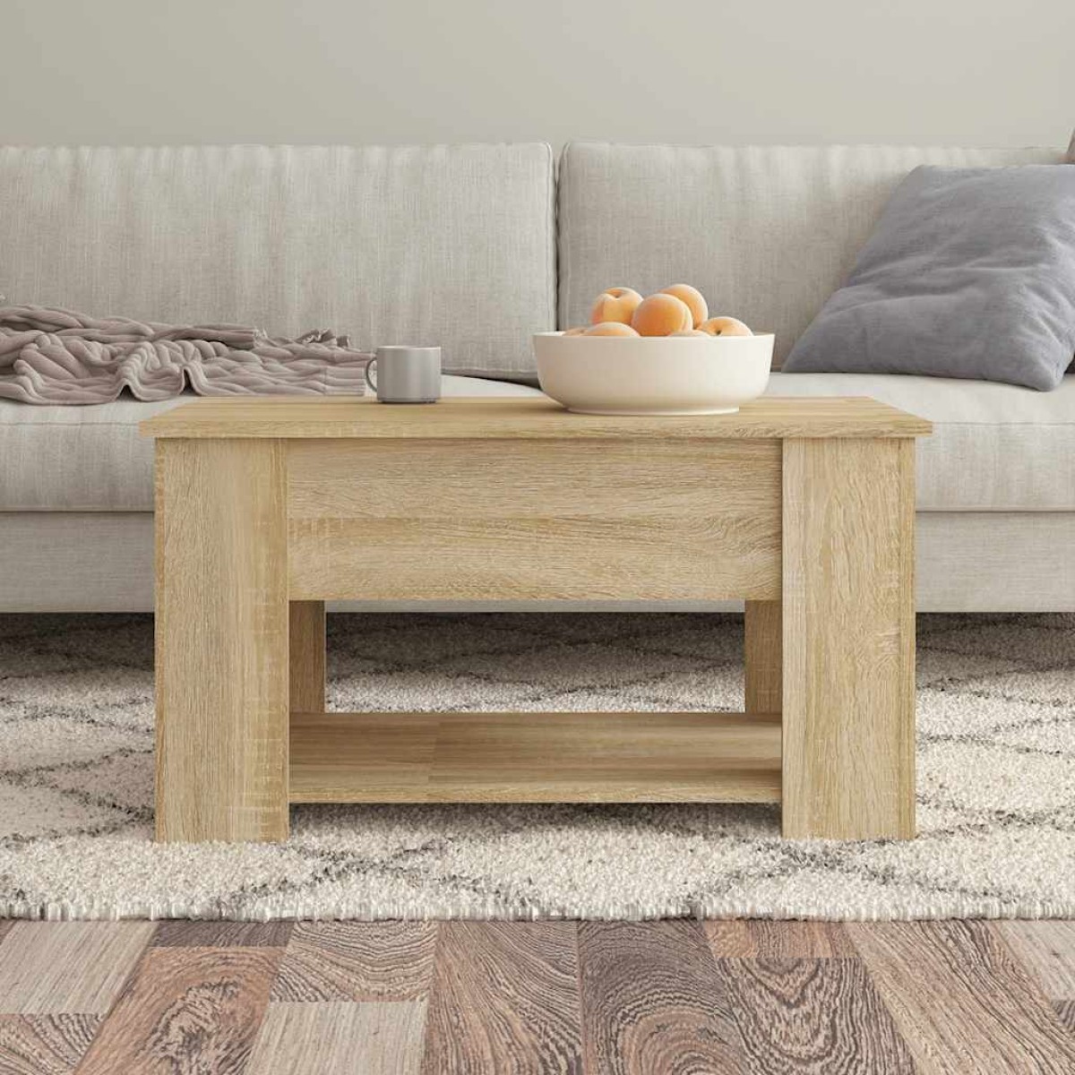 vidaXL Τραπεζάκι Σαλονιού Sonoma Δρυς 79x49x41 εκ. Επεξεργασμένο Ξύλο