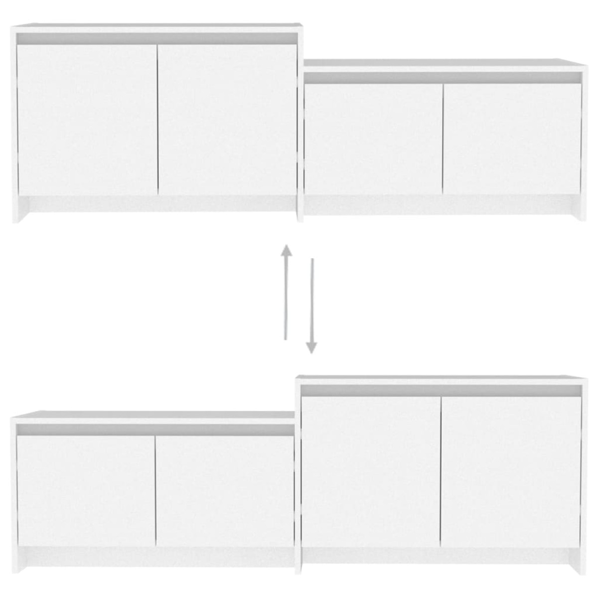 vidaXL Έπιπλο Τηλεόρασης Τοίχου Λευκό 146,5 x 35 x 50 εκ. Μοριοσανίδα