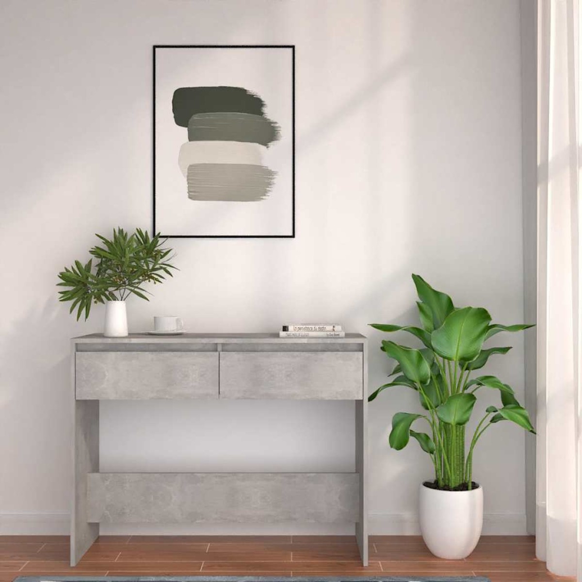 vidaXL Τραπέζι Κονσόλα Γκρι Σκυροδέματος 100x35x76,5εκ από Μοριοσανίδα
