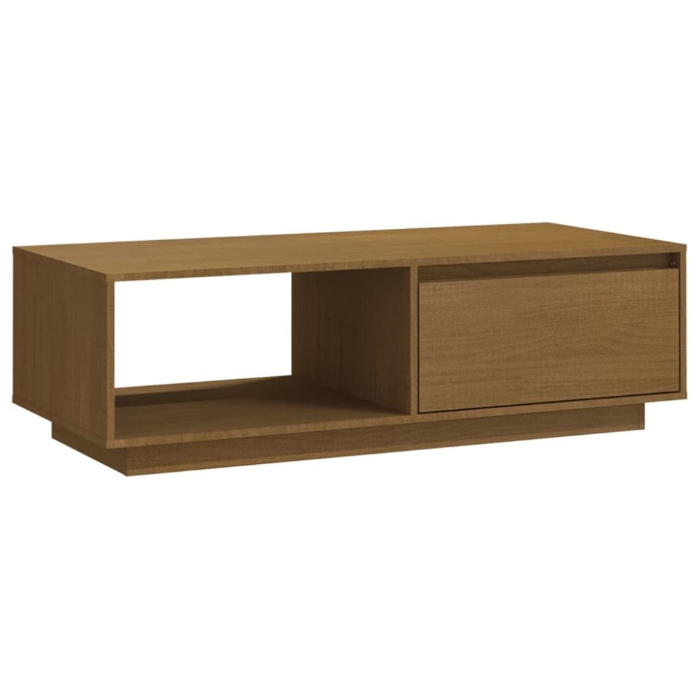 vidaXL Τραπεζάκι Σαλονιού Καφέ Μελί 110x50x33,5 εκ. Μασίφ Ξύλο Πεύκου