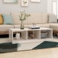 vidaXL Τραπεζάκι Σαλονιού Λευκό 110 x 50 x 34 εκ από Μασίφ Ξύλο Πεύκου