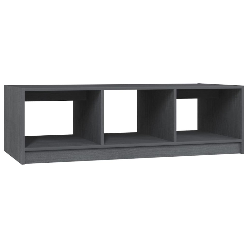 vidaXL Τραπεζάκι Σαλονιού Γκρι 110 x 50 x 34 εκ. από Μασίφ Ξύλο Πεύκου