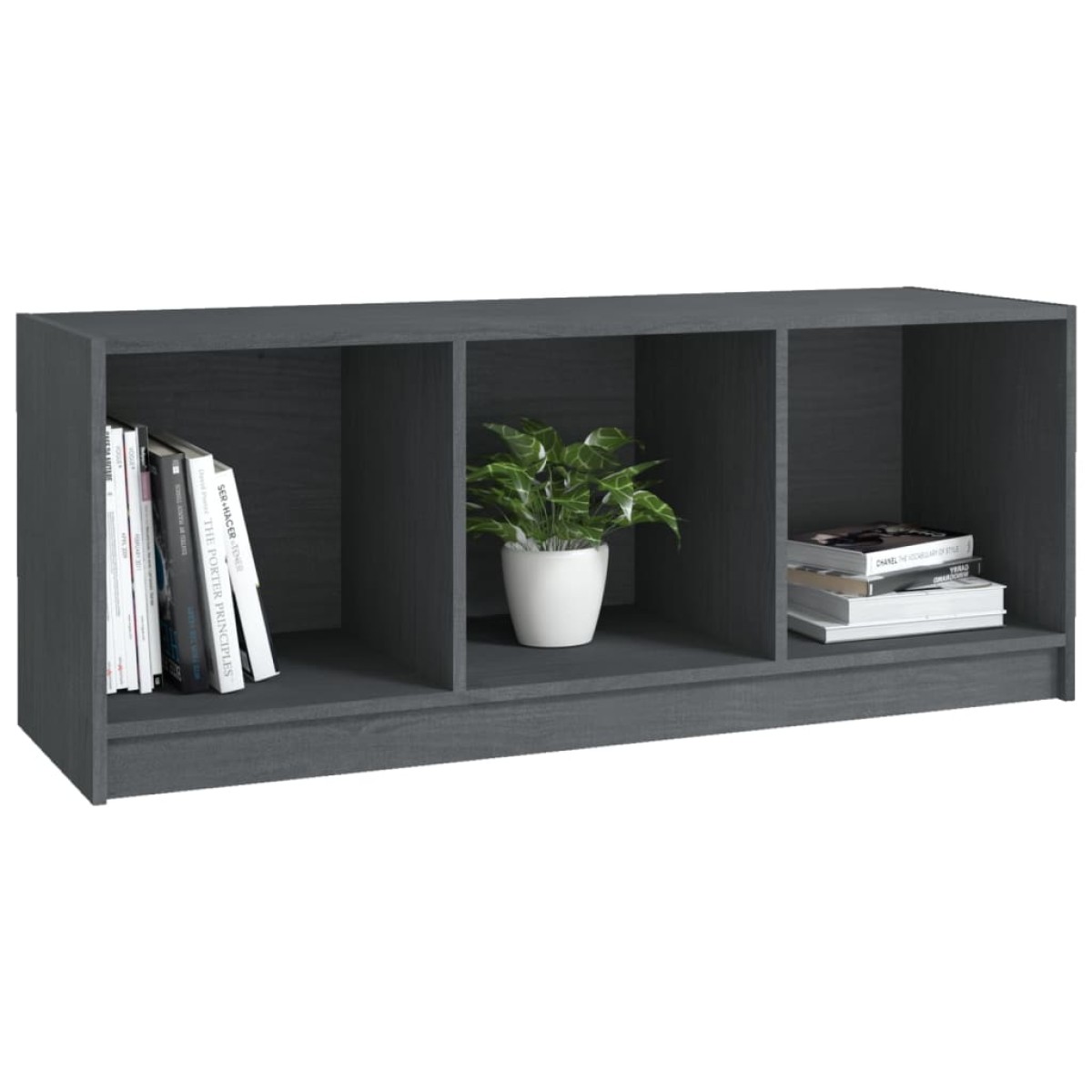 vidaXL Έπιπλο Τηλεόρασης Γκρι 104 x 33 x 41 εκ. από Μασίφ Ξύλο Πεύκου