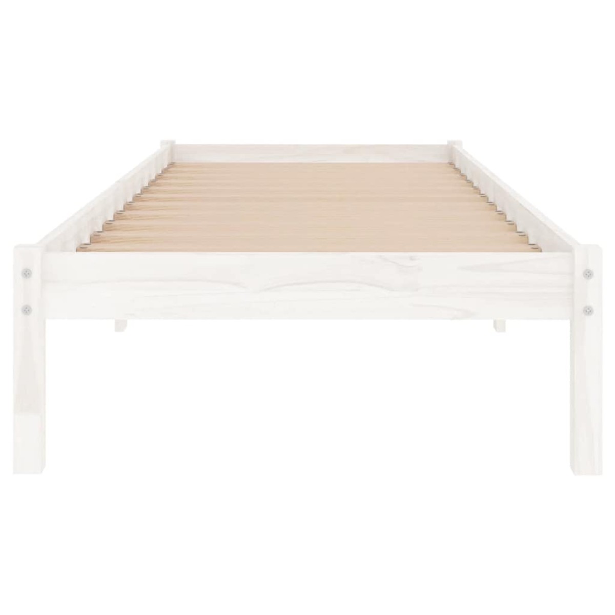 vidaXL Πλαίσιο Κρεβατιού Λευκό 75x190 εκ. Μασίφ Ξύλο Small Single