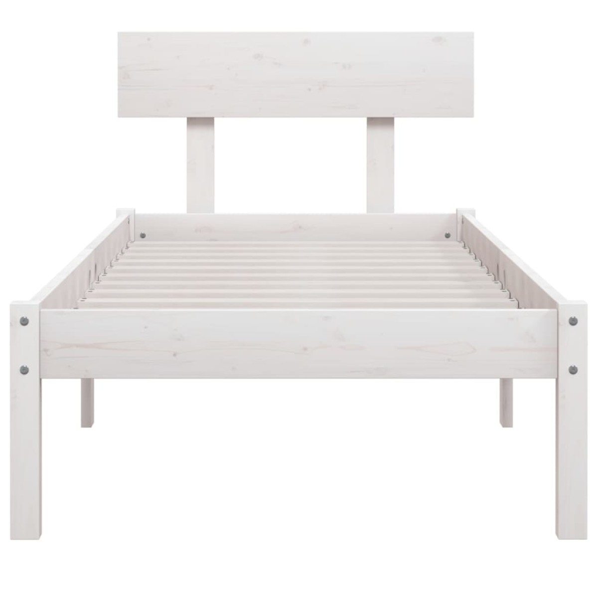 vidaXL Πλαίσιο Κρεβατιού Λευκό 75x190 εκ. Μασίφ Ξύλο Small Single