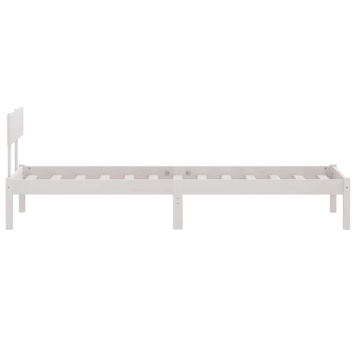 vidaXL Πλαίσιο Κρεβατιού Λευκό 75x190 εκ. Μασίφ Ξύλο Small Single