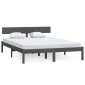 vidaXL Πλαίσιο Κρεβατιού Γκρι 120x190 εκ. Μασίφ Ξύλο Small Double