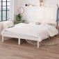 vidaXL Πλαίσιο Κρεβατιού Λευκό 135 x 190 εκ. Μασίφ Πεύκο Double