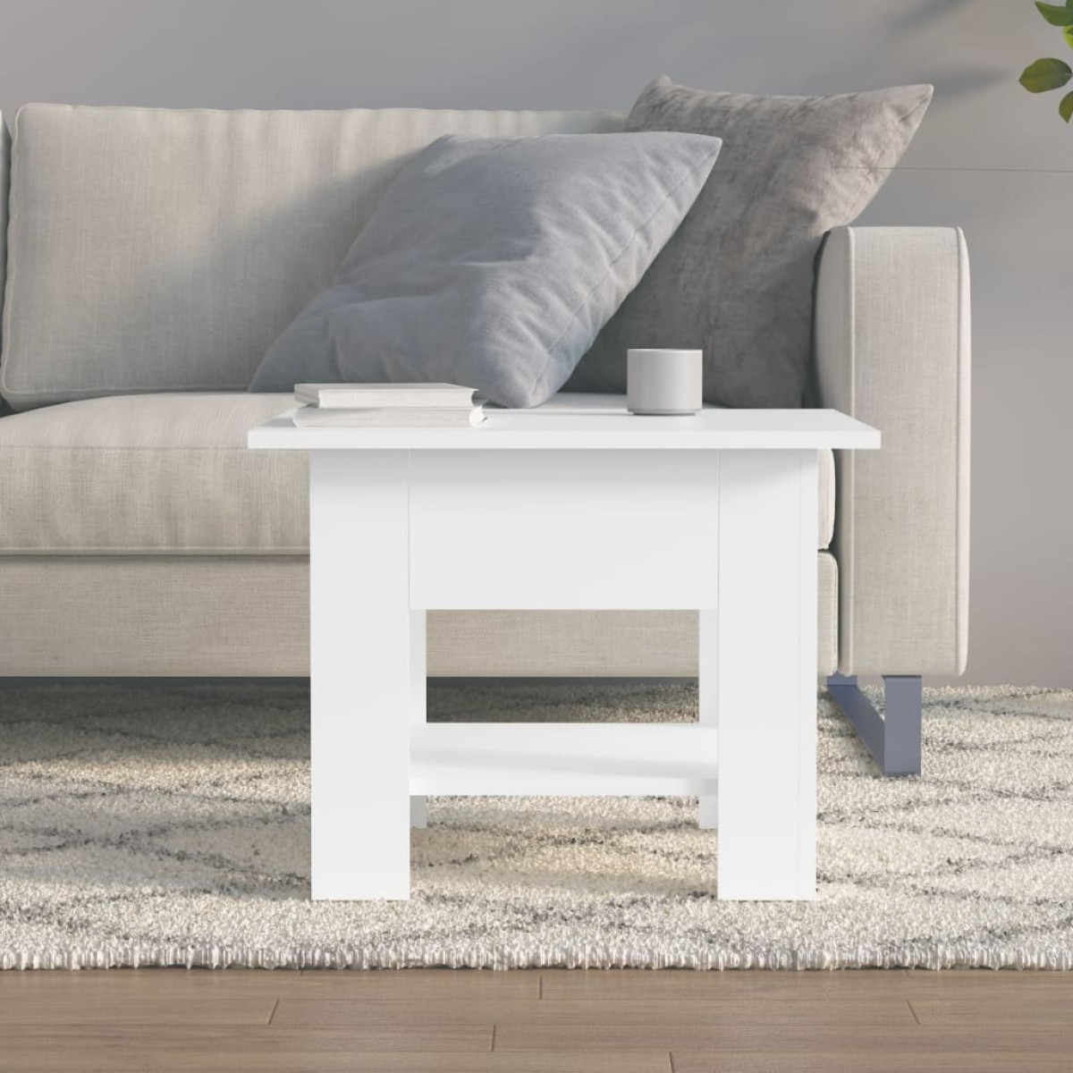 vidaXL Τραπεζάκι Σαλονιού Λευκό 55 x 55 x 42 εκ. από Μοριοσανίδα