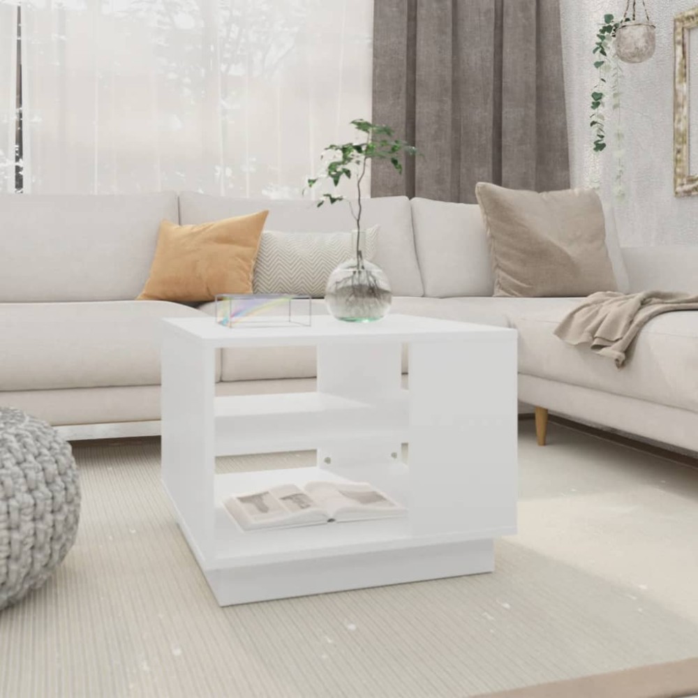 vidaXL Τραπεζάκι Σαλονιού Λευκό 55 x 55 x 43 εκ. από Επεξεργ. Ξύλο