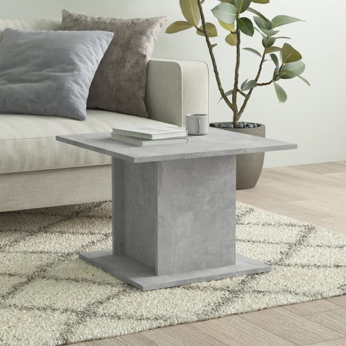 vidaXL Τραπεζάκι Σαλονιού Γκρι Σκυροδ. 55,5x55,5x40 εκ από Μοριοσανίδα