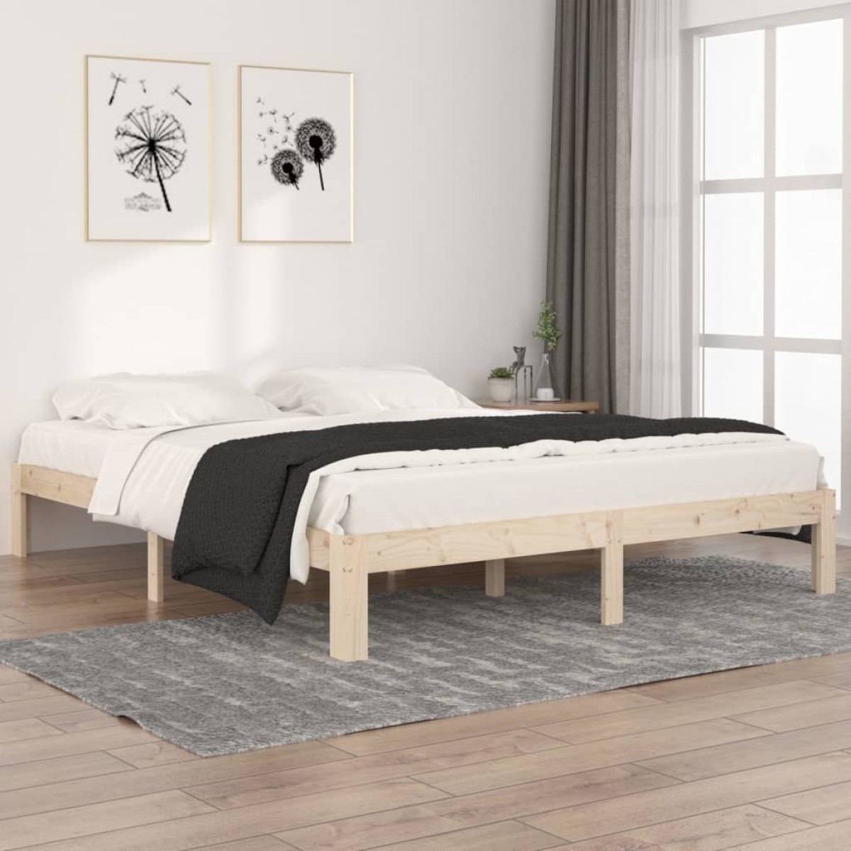 vidaXL Πλαίσιο Κρεβατιού 160 x 200 εκ. από Μασίφ Ξύλο Πεύκου