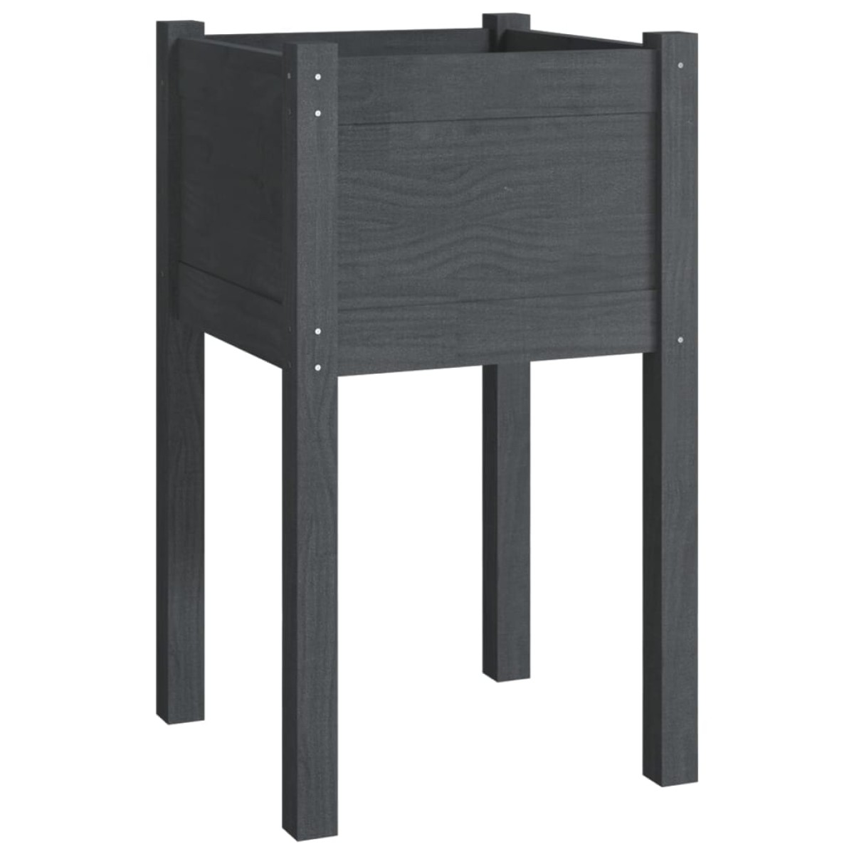 vidaXL Ζαρντινιέρες 2 τεμ. Γκρι 40 x 40 x 70 εκ. Μασίφ Ξύλο Πεύκου