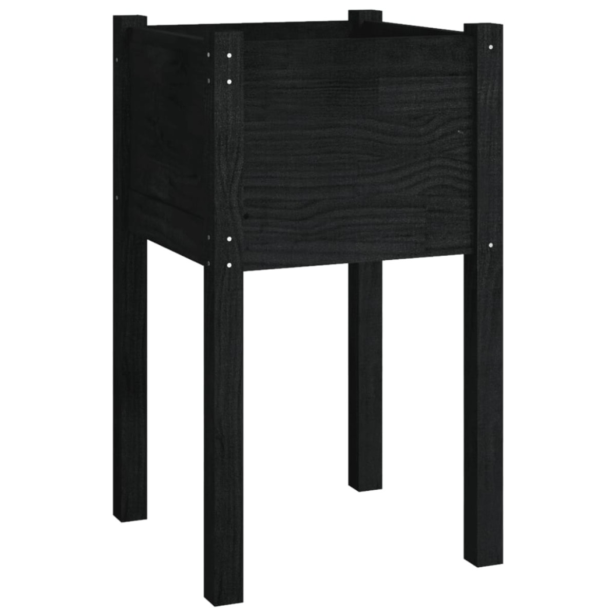 vidaXL Ζαρντινιέρες 2 τεμ. Μαύρες 40 x 40 x 70 εκ. Μασίφ Ξύλο Πεύκου