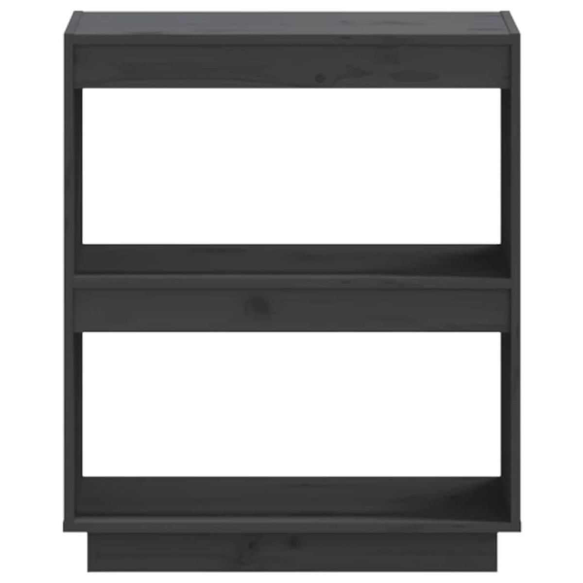 vidaXL Βιβλιοθήκη Γκρι 60 x 35 x 71 εκ. από Μασίφ Ξύλο Πεύκου