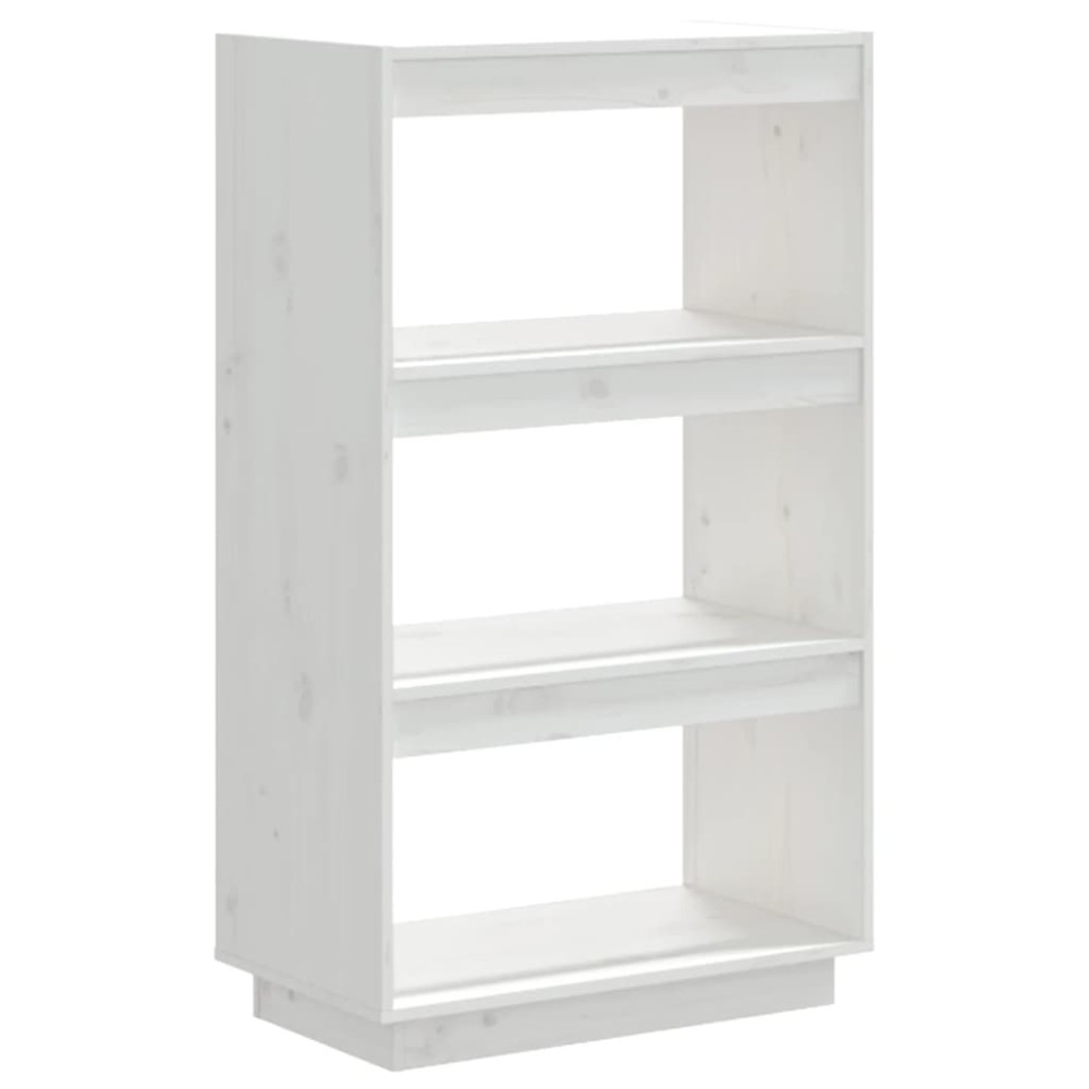 vidaXL Βιβλιοθήκη/Διαχωριστικό Χώρου Λευκό 60x35x103 εκ. Μασίφ Πεύκο