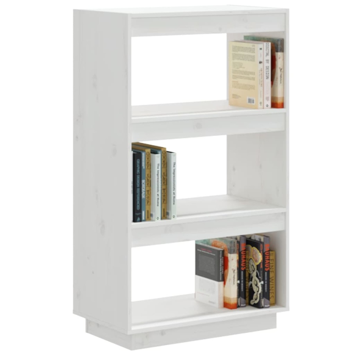 vidaXL Βιβλιοθήκη/Διαχωριστικό Χώρου Λευκό 60x35x103 εκ. Μασίφ Πεύκο