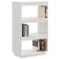 vidaXL Βιβλιοθήκη/Διαχωριστικό Χώρου Λευκό 60x35x103 εκ. Μασίφ Πεύκο
