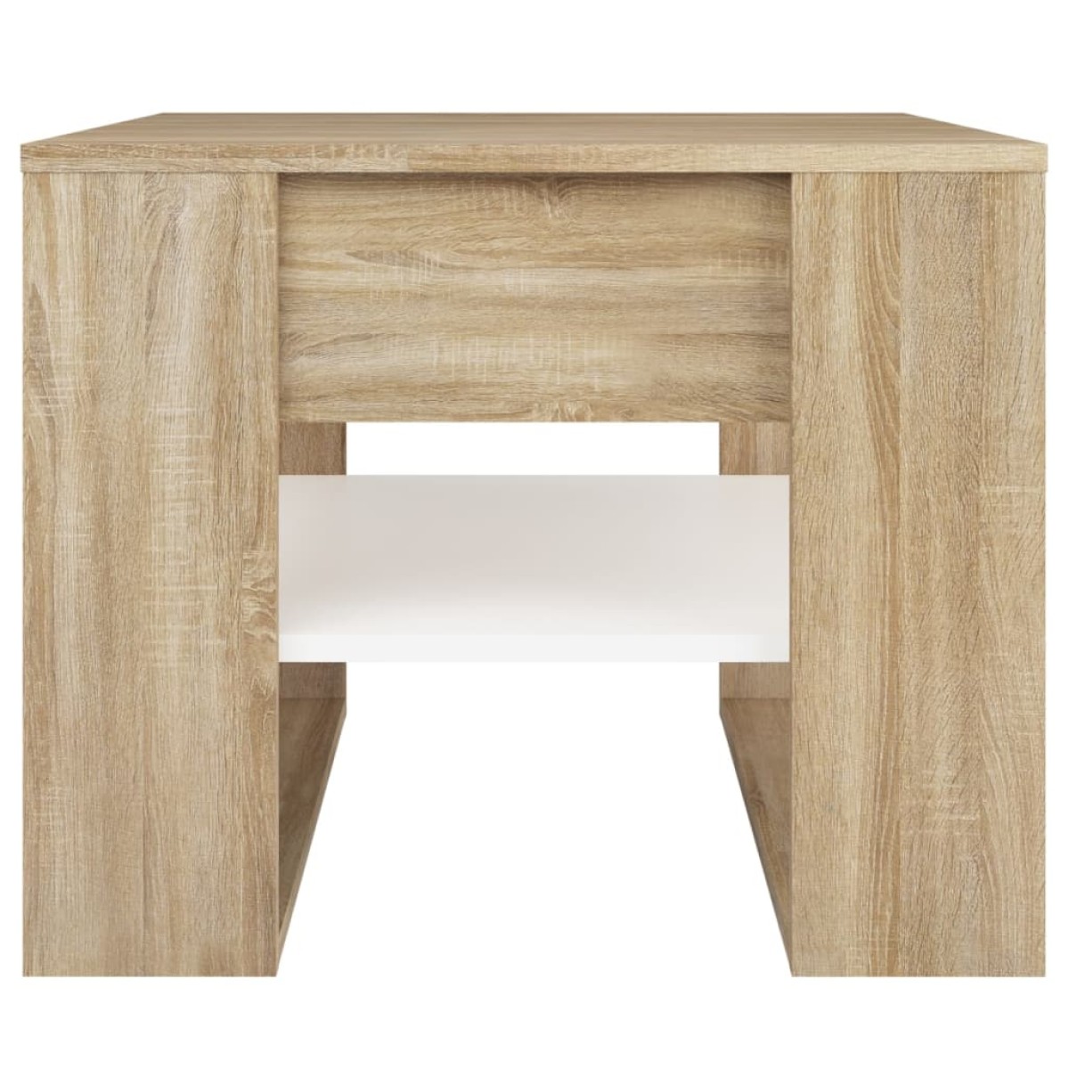 vidaXL Τραπεζάκι Σαλονιού Λευκό & Sonoma Δρυς 55,5x55x45εκ. Επεξ. Ξύλο