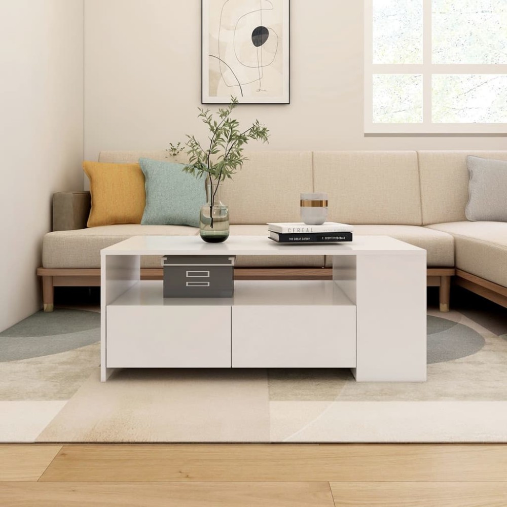vidaXL Τραπεζάκι Σαλονιού Λευκό 102 x 55 x 42 εκ. από Επεξεργ. Ξύλο