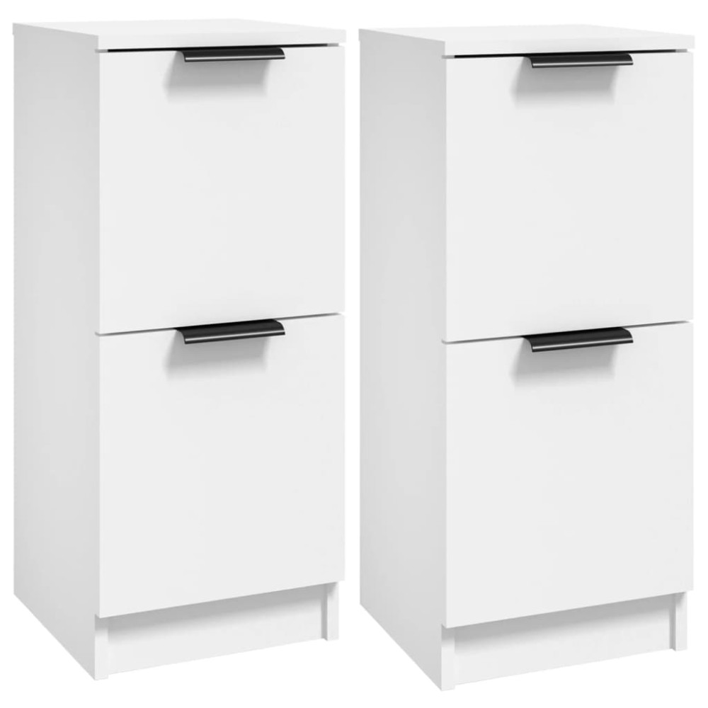 vidaXL Ντουλάπια 2 τεμ. Λευκά 30 x 30 x 70 εκ. από Επεξεργασμένο Ξύλο