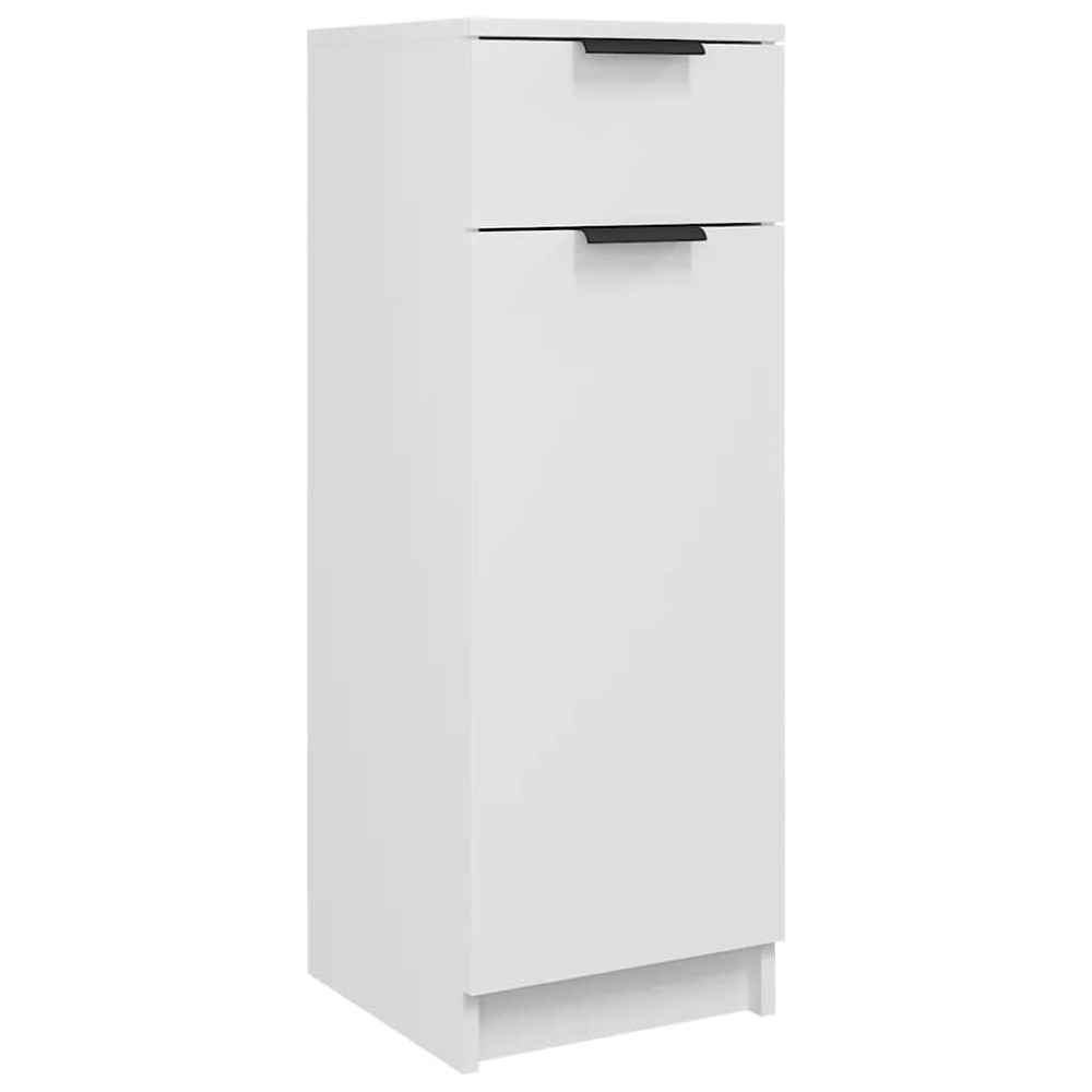 vidaXL Ντουλάπι Μπάνιου Λευκό 32 x 33,5 x 90 εκ. Επεξεργασμένο Ξύλο