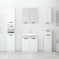 vidaXL Ντουλάπι Μπάνιου Λευκό 32 x 34 x 188,5 εκ. Επεξεργασμένο Ξύλο