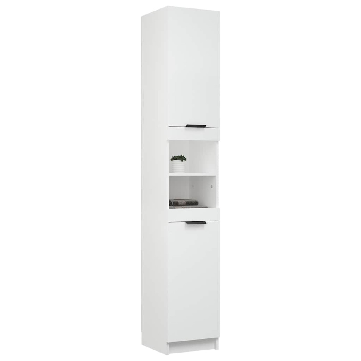 vidaXL Ντουλάπι Μπάνιου Λευκό 32 x 34 x 188,5 εκ. Επεξεργασμένο Ξύλο