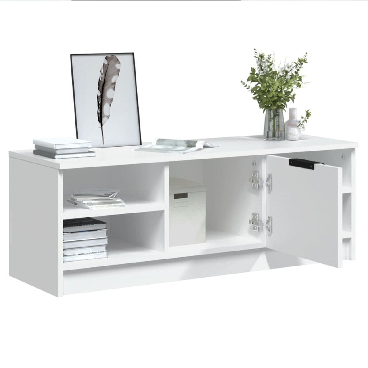 vidaXL Έπιπλο Τηλεόρασης Λευκό 102x35,5x36,5 εκ. Επεξεργασμένο Ξύλο