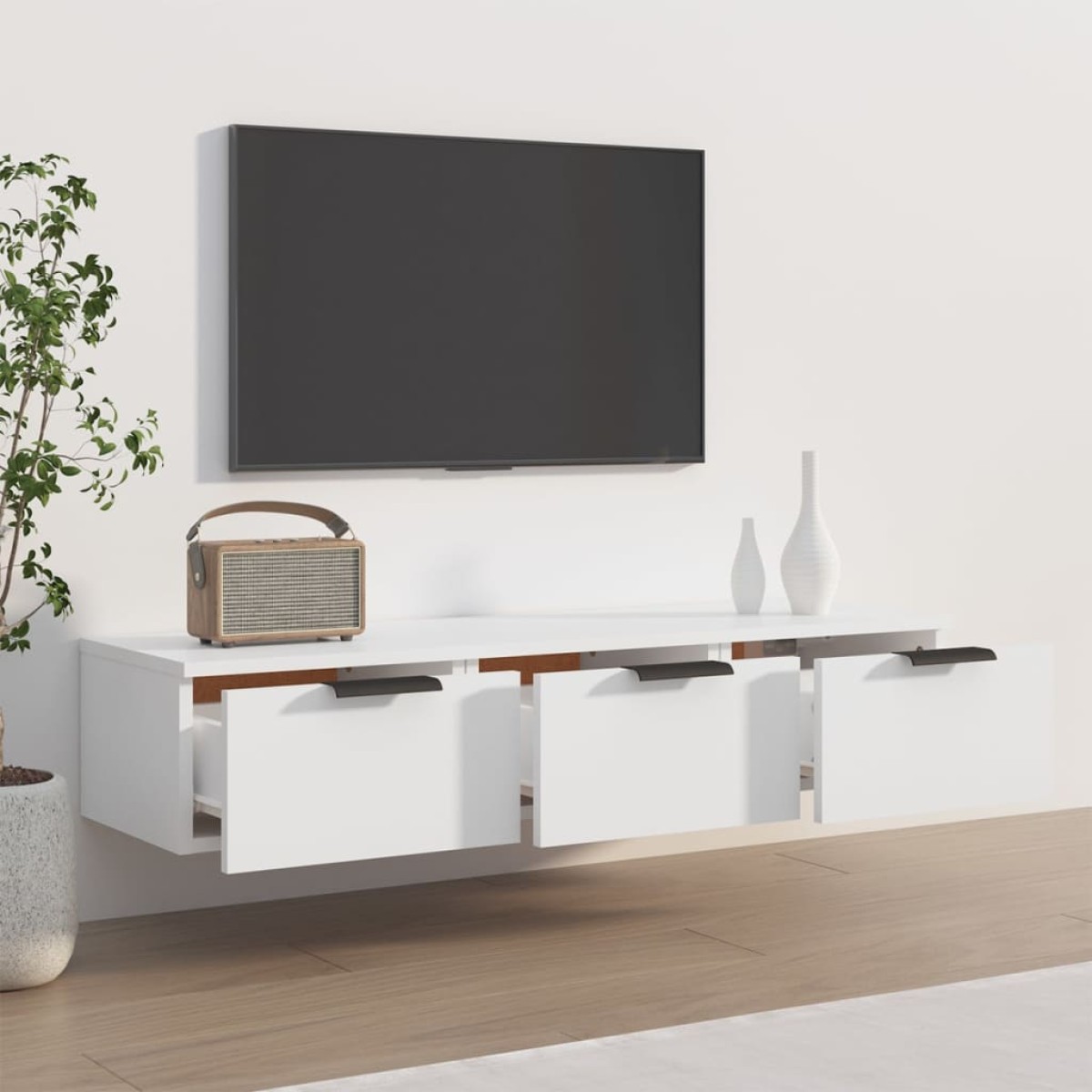 vidaXL Ντουλάπι Τοίχου Λευκό 102 x 30 x 20 εκ. από Επεξεργασμένο Ξύλο