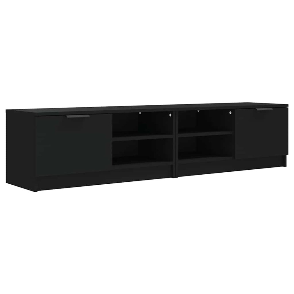 vidaXL Έπιπλα Τηλεόρασης 2 τεμ. Μαύρα 80 x 35 x 36,5 εκ. Επεξεργ. Ξύλο
