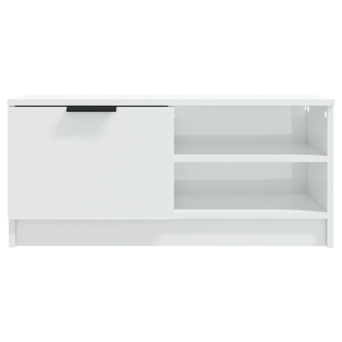 vidaXL Έπιπλο Τηλεόρασης Γυαλ. Λευκό 80x35x36,5 εκ. Επεξεργασμένο Ξύλο