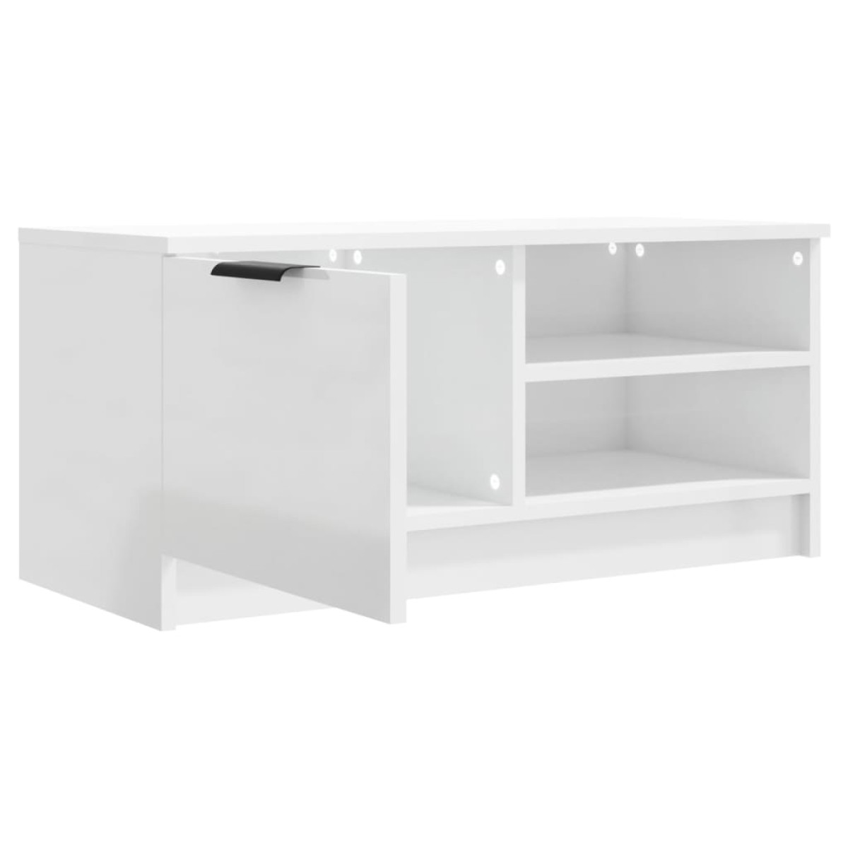 vidaXL Έπιπλο Τηλεόρασης Γυαλ. Λευκό 80x35x36,5 εκ. Επεξεργασμένο Ξύλο