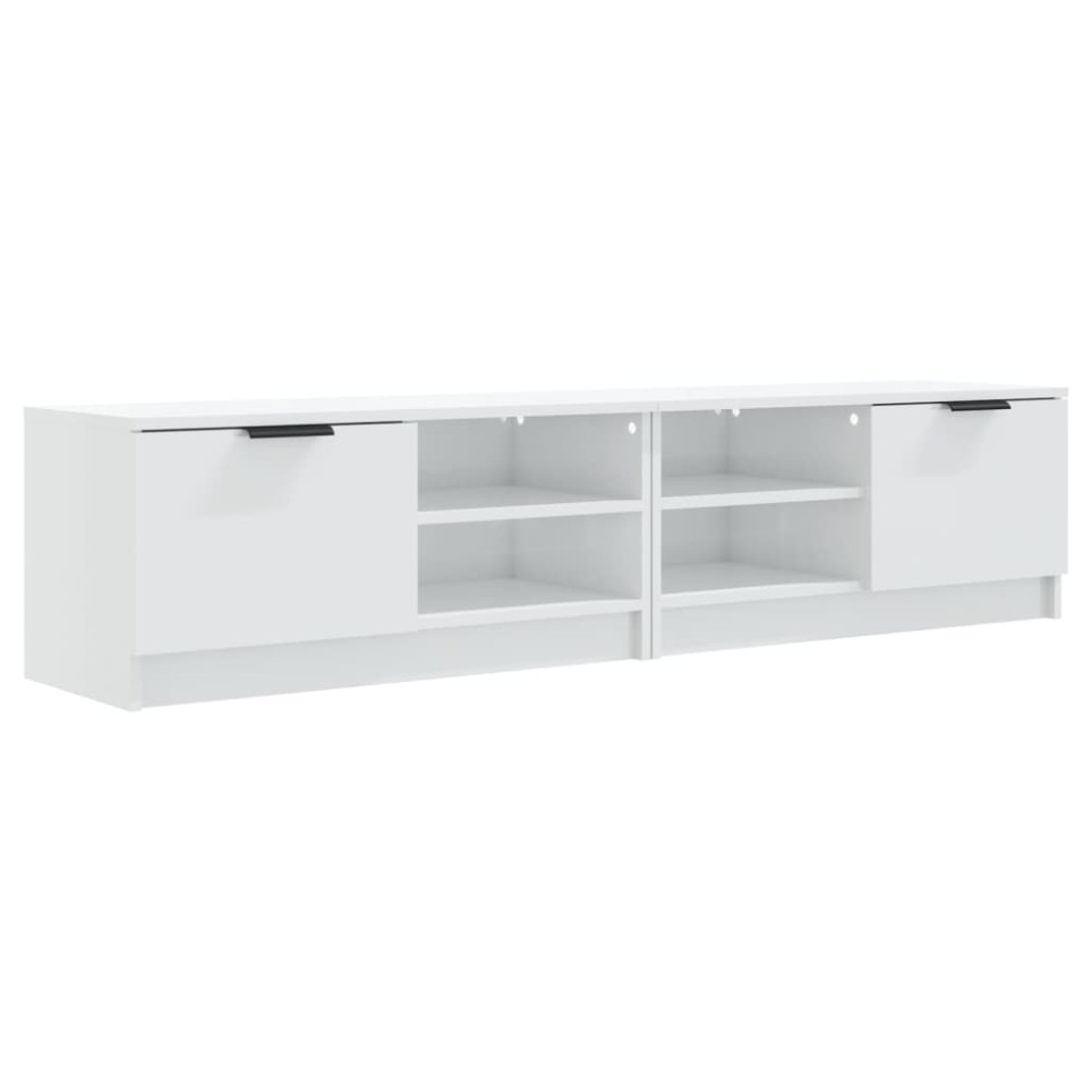 vidaXL Έπιπλα Τηλεόρασης 2 τεμ. Γυαλιστ. Λευκό80x35x36,5εκ. Επεξ. Ξύλο