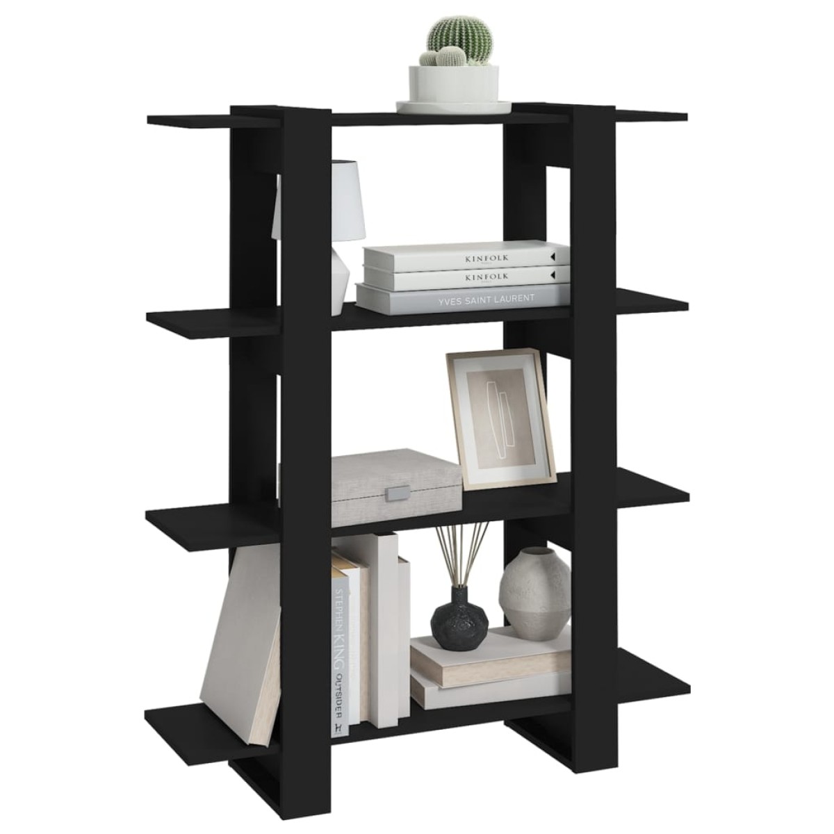 vidaXL Βιβλιοθήκη/Διαχωριστικό Χώρου Μαύρο 100 x 30 x 123,5 εκ.