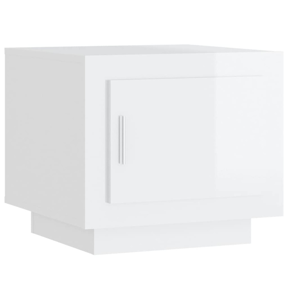 vidaXL Τραπεζάκι Σαλονιού Γυαλιστερό Λευκό 51x50x45 εκ. Επεξεργ. Ξύλο