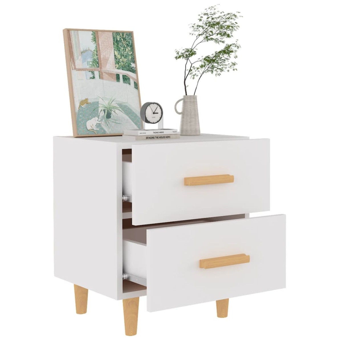 vidaXL Κομοδίνα 2 τεμ. Λευκά 40 x 35 x 47,5 εκ.