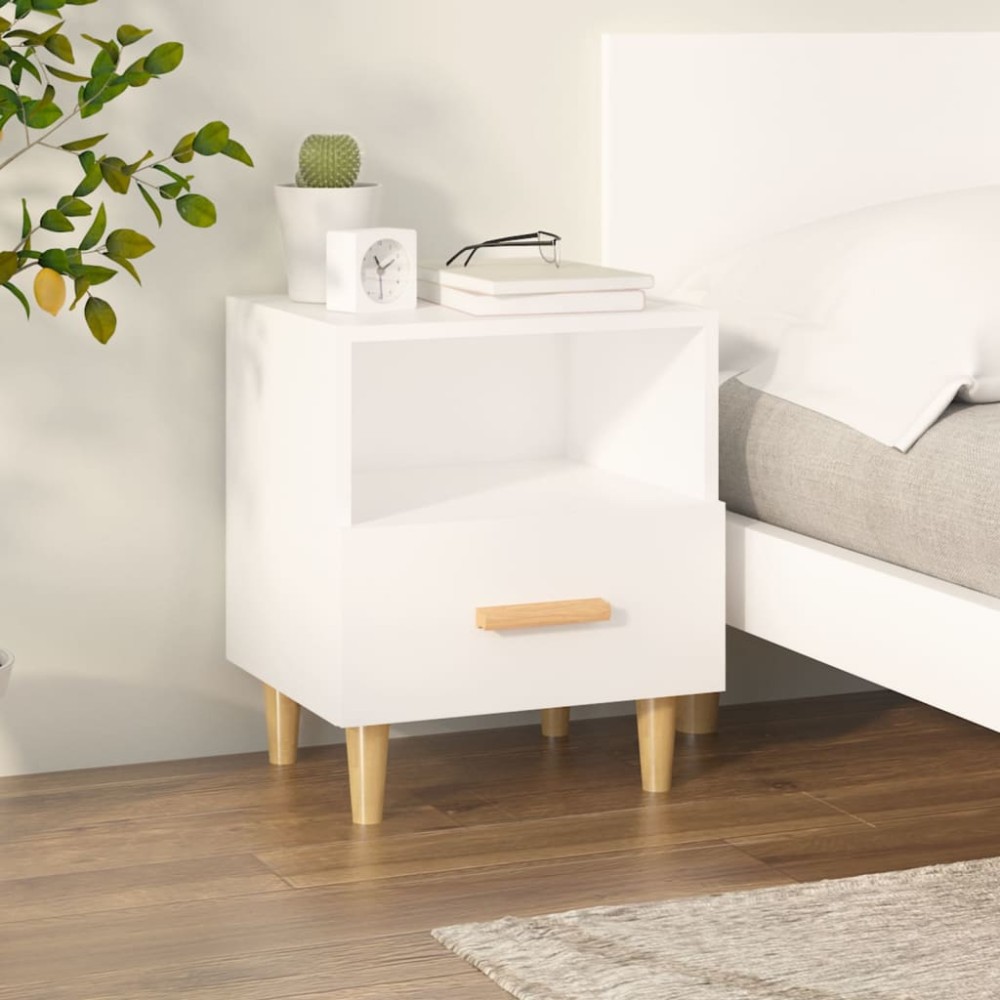 vidaXL Κομοδίνο Λευκό 40 x 35 x 47 εκ.