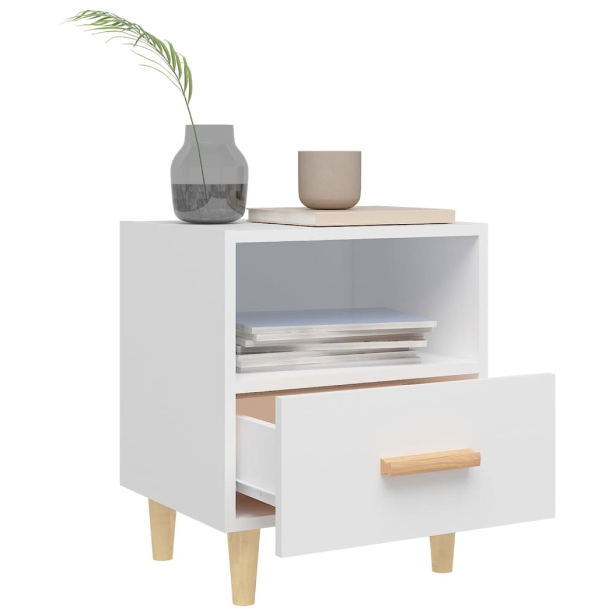 vidaXL Κομοδίνο Λευκό 40 x 35 x 47 εκ.