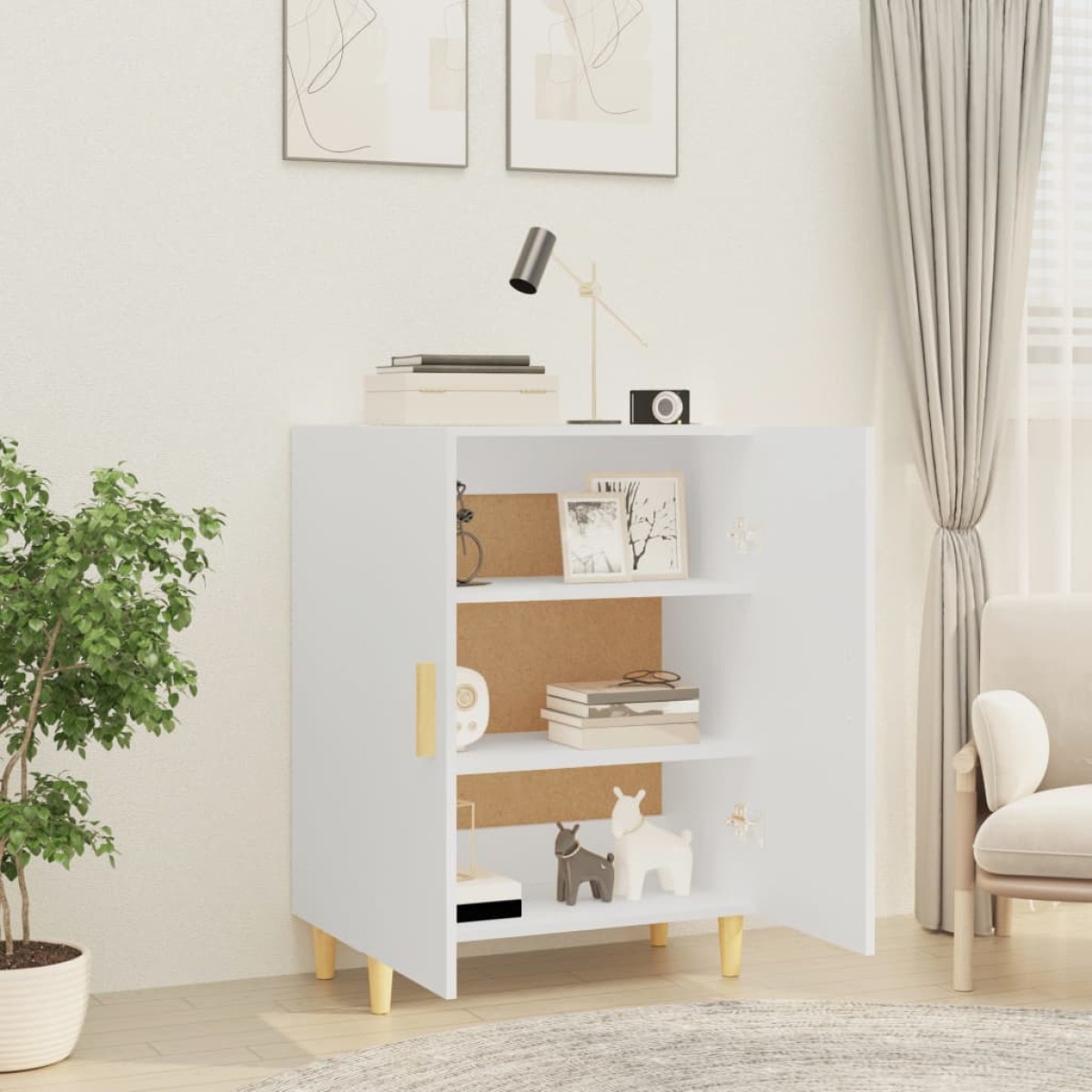 vidaXL Ντουλάπι Λευκό 70 x 34 x 90 εκ. από Επεξεργασμένο Ξύλο
