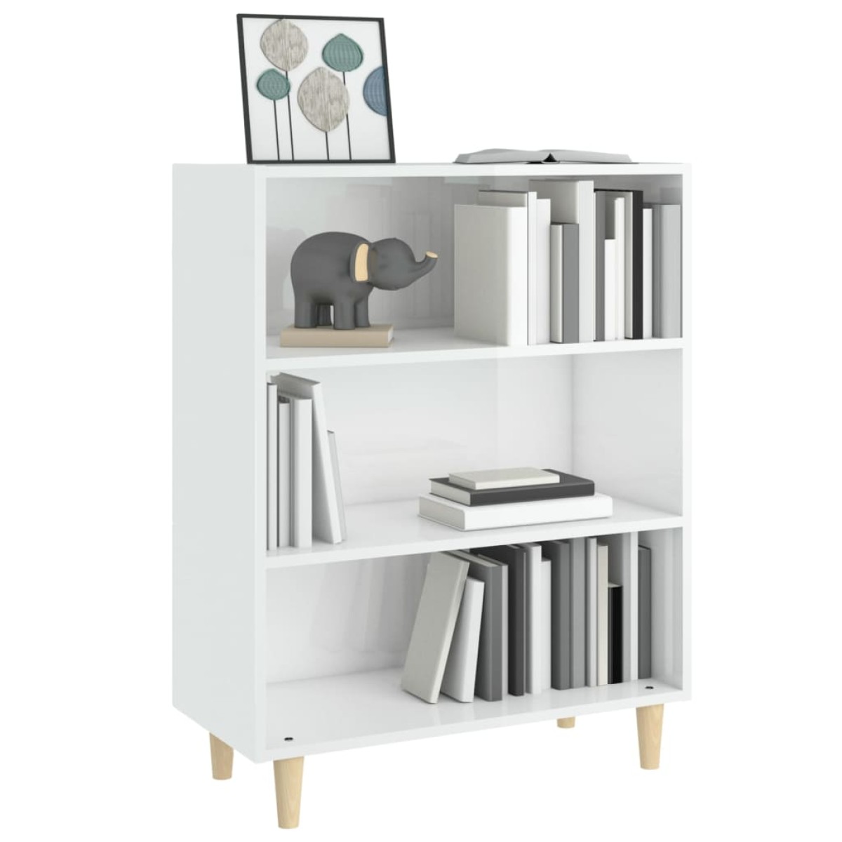 vidaXL Ντουλάπι Γυαλιστερό Λευκό 69,5x32,5x90 εκ. Επεξεργασμένο Ξύλο
