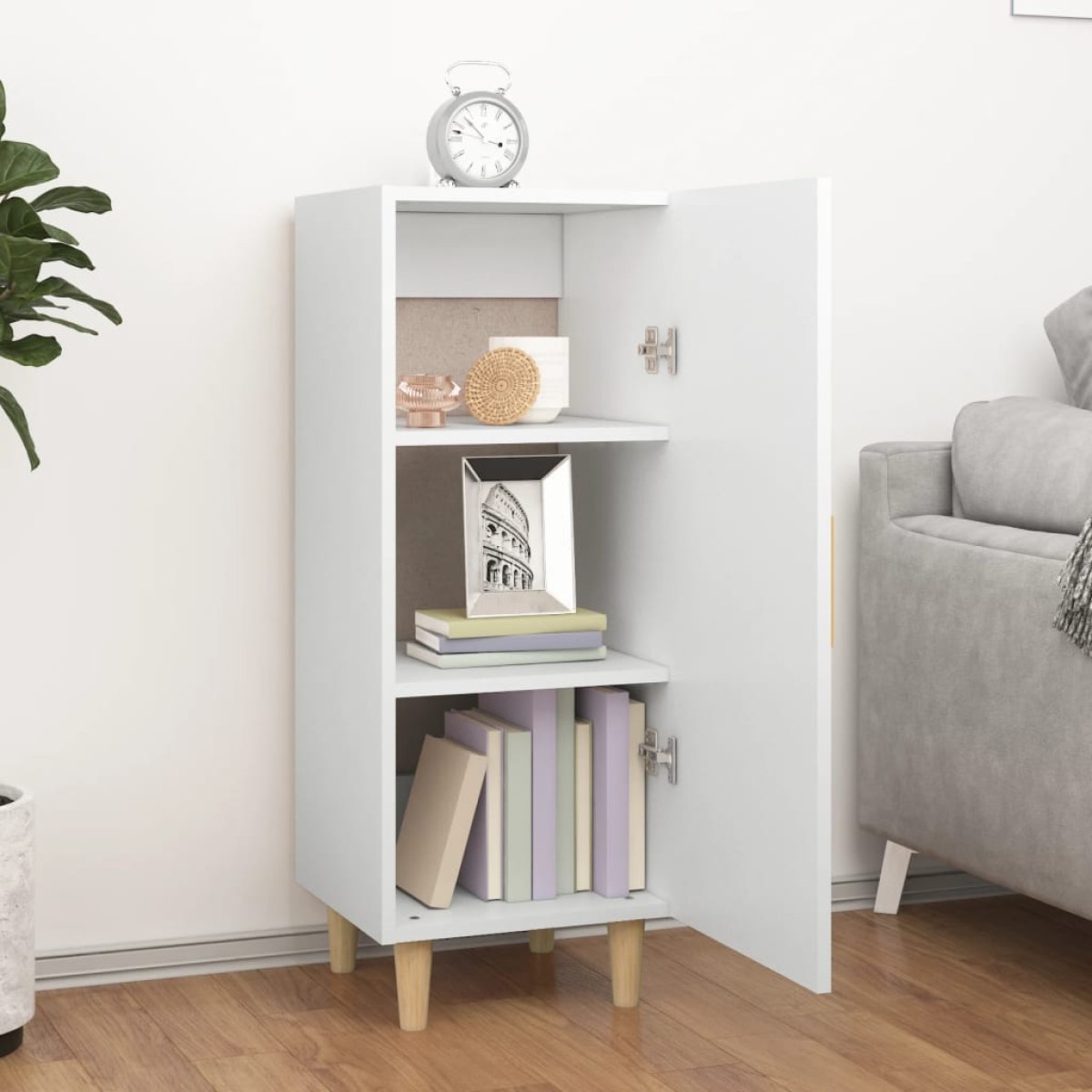 vidaXL Ντουλάπι Λευκό 34,5 x 34 x 90 εκ. από Επεξεργασμένο Ξύλο