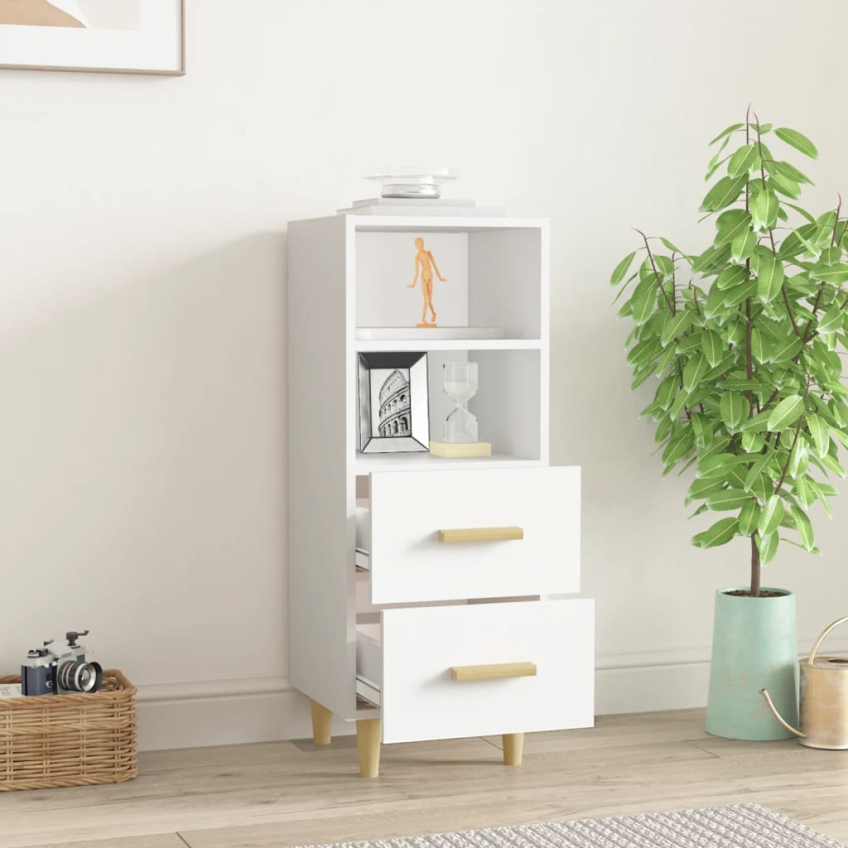 vidaXL Ντουλάπι Λευκό 34,5 x 34 x 90 εκ. από Επεξεργασμένο Ξύλο