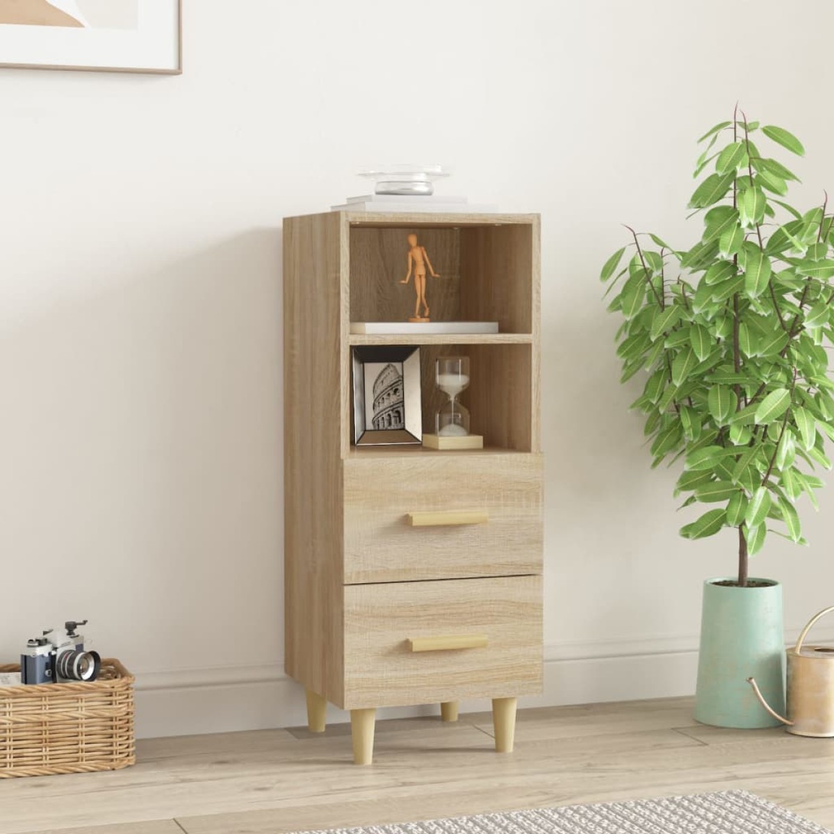 vidaXL Ντουλάπι Sonoma Δρυς 34,5x34x90 εκ. από Επεξεργασμένο Ξύλο