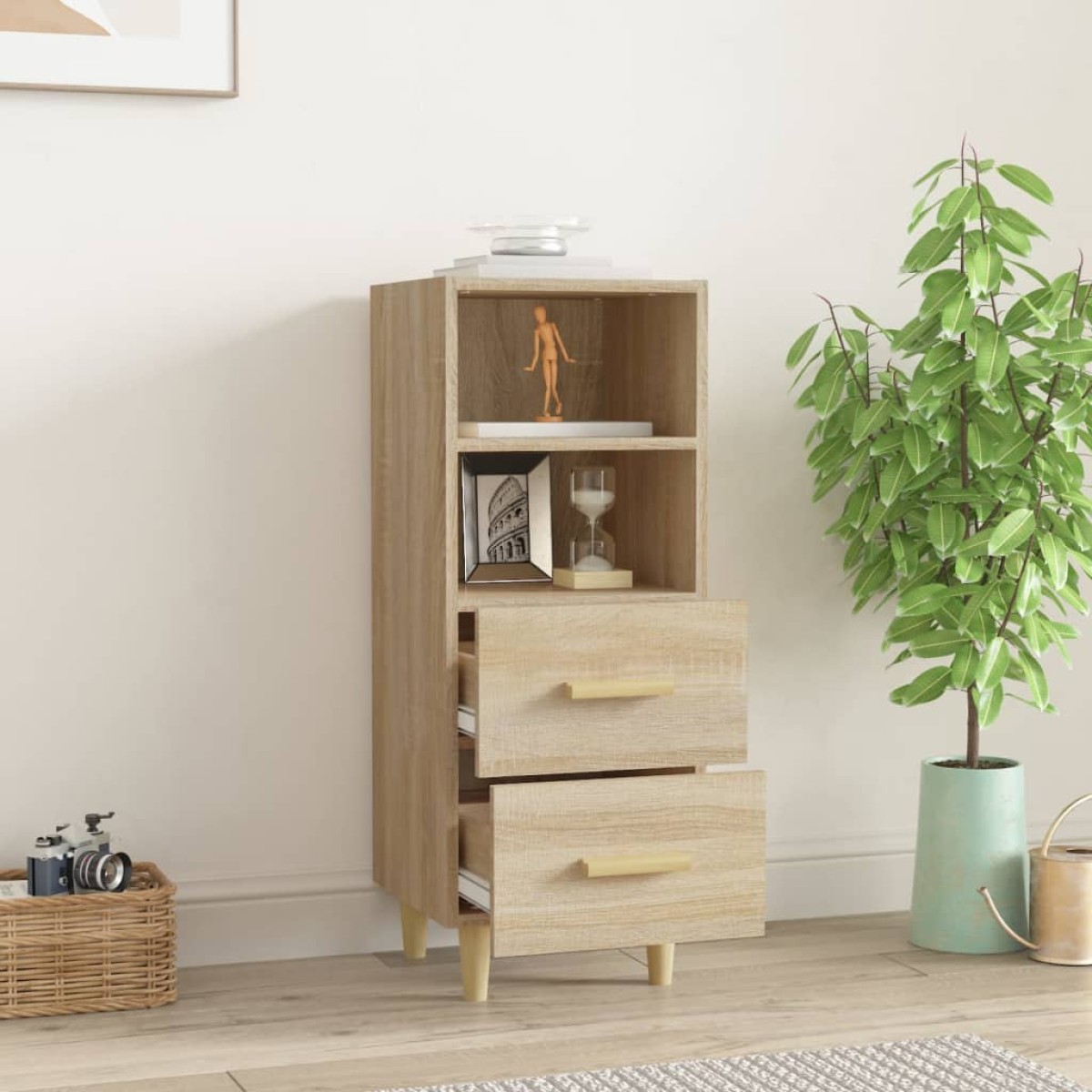 vidaXL Ντουλάπι Sonoma Δρυς 34,5x34x90 εκ. από Επεξεργασμένο Ξύλο