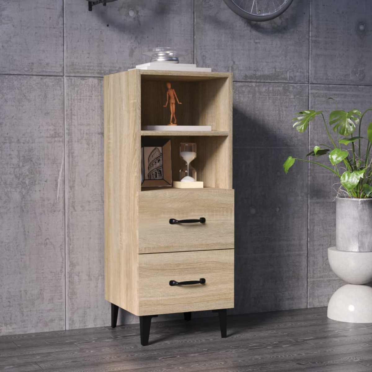 vidaXL Ντουλάπι Sonoma Δρυς 34,5x34x90 εκ. από Επεξεργασμένο Ξύλο