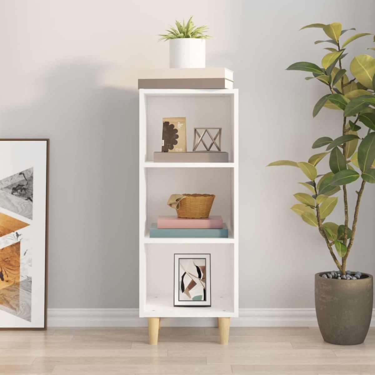 vidaXL Ντουλάπι Λευκό 34,5x32,5x90 εκ. από Επεξεργασμένο Ξύλο