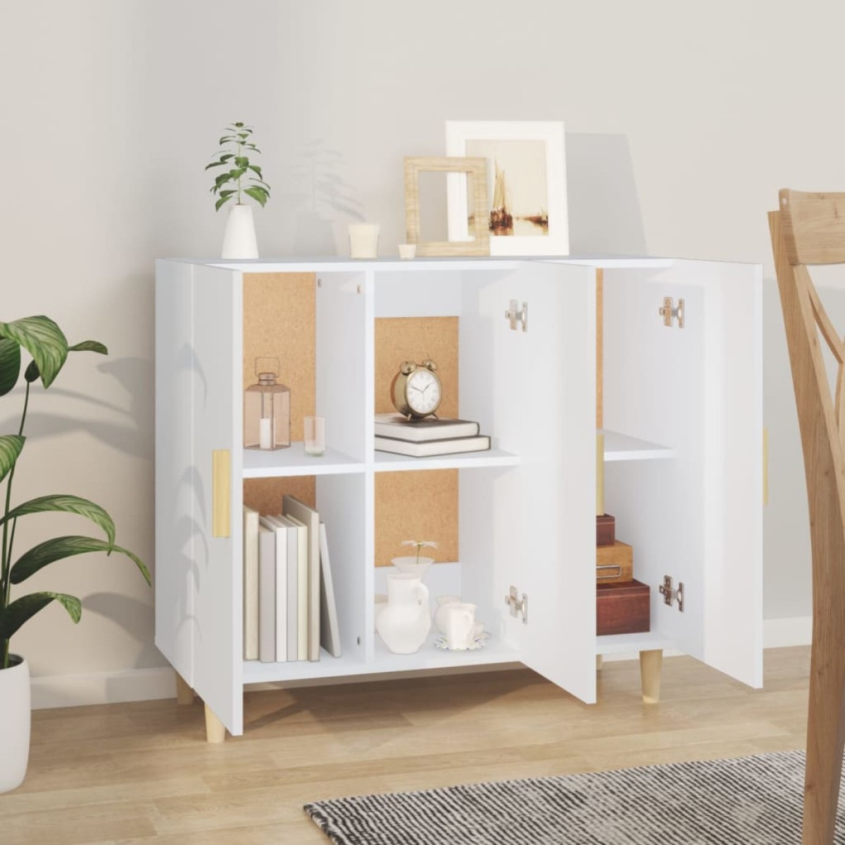 vidaXL Μπουφές Λευκός 90 x 34 x 80 εκ. από Επεξεργασμένο Ξύλο